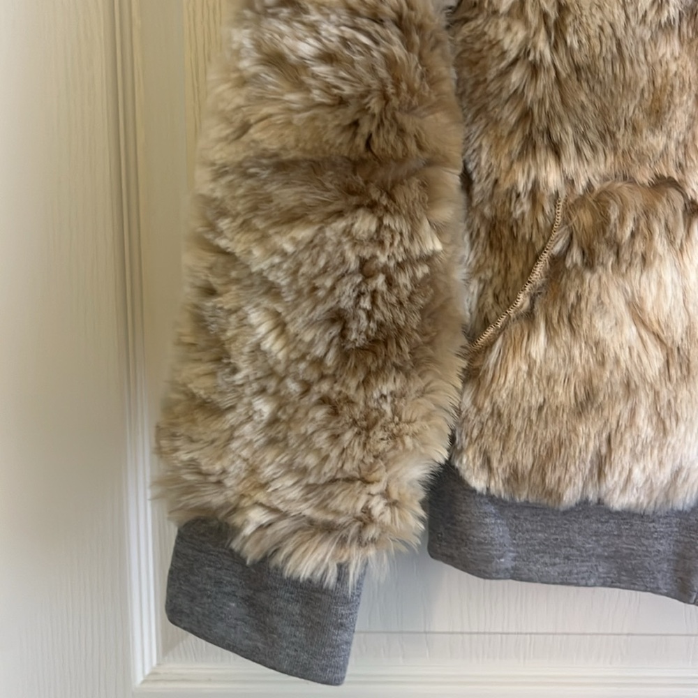 NSF Women’s Faux Fur Jacket - Tan and Gray - Picture 4 of 8